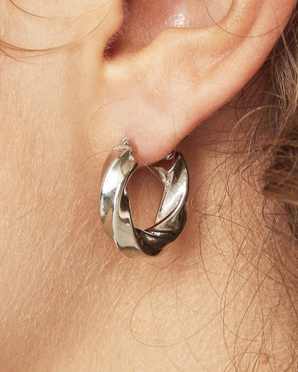 Oorbellen Hoops Swirl Goud kleur Stainless Steel