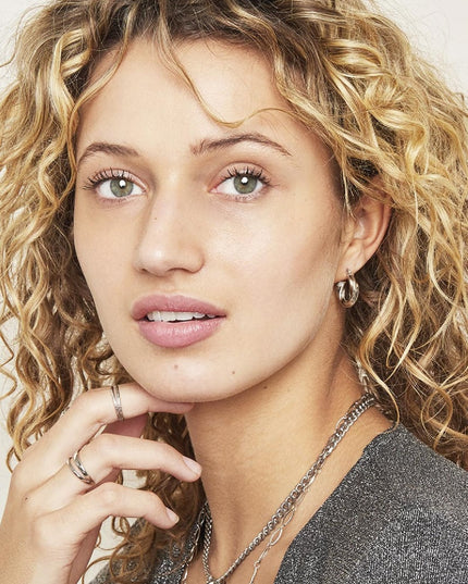 Oorbellen Hoops Swirl Goud kleur Stainless Steel