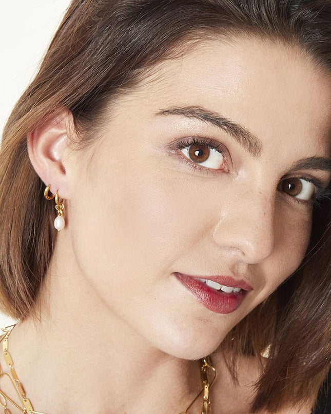 Oorbellen Pearl Drops Zilver Stainless Steel