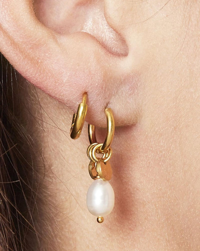 Oorbellen Pearl Drops Zilver Stainless Steel