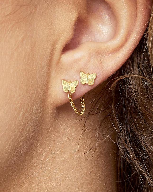 Oorbellen Fly Goud kleur Stainless Steel