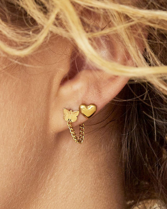 Oorbellen Bold Heart Stainless Steel