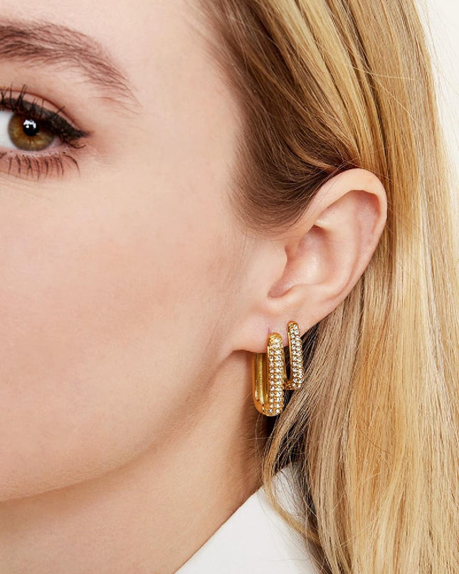 Oorbellen Shimmer Spark Goud kleur Stainless Steel