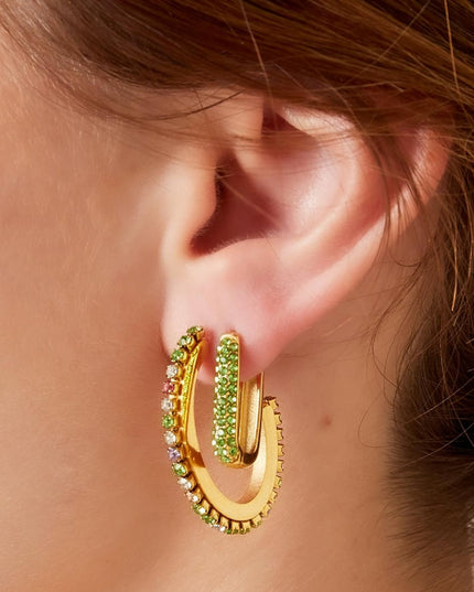 Oorbellen Shimmer Spark Goud kleur Stainless Steel