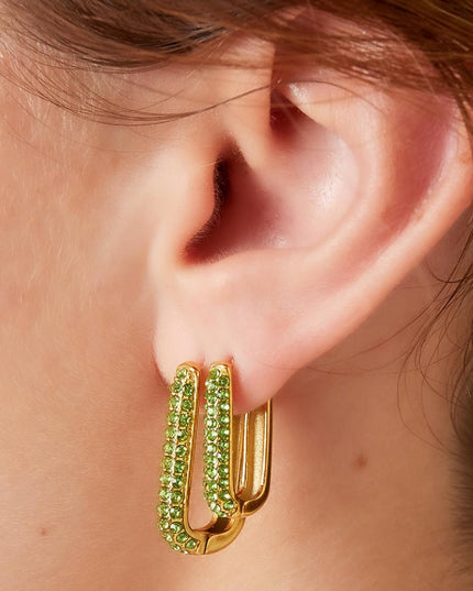 Oorbellen Shimmer Spark Large Goud kleur Stainless Steel