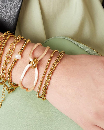 Armband Twisted Chain Goud kleur Stainless Steel