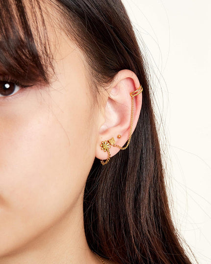 Oorknopje bloem Zilver Stainless Steel