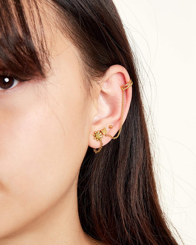 Oorknopje bloem Zilver Stainless Steel