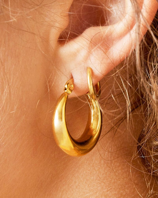 Oorbellen Arched Goud kleur Stainless Steel