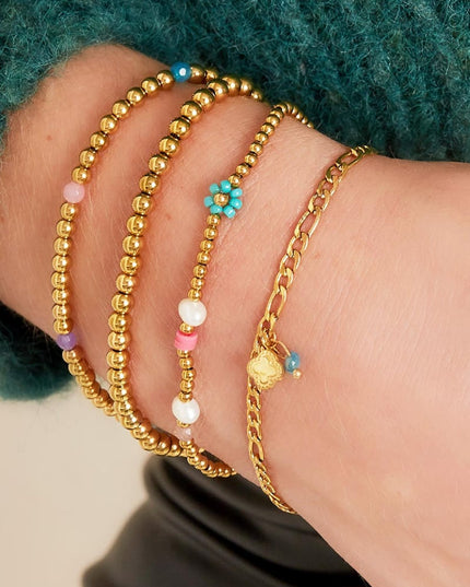 Roestvrij stalen armband met steen Zilver Stainless Steel