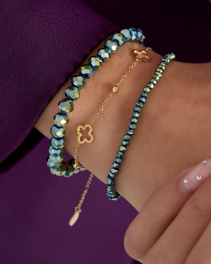 Armband open klavers Zilver Stainless Steel