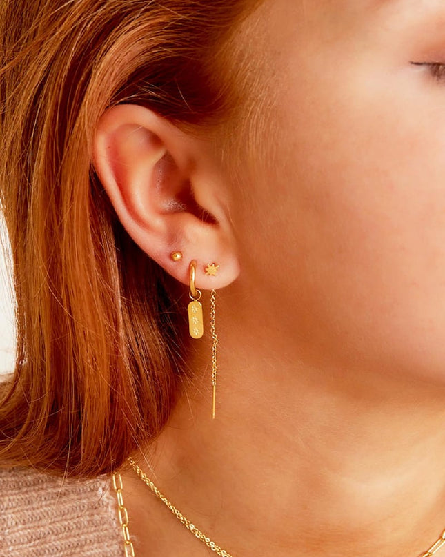 RVS oorbellen zon Goud kleur Stainless Steel