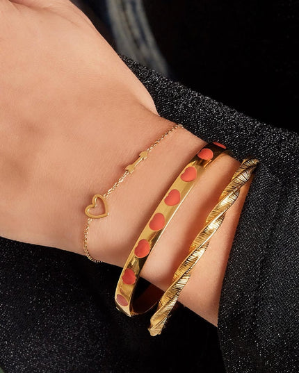 Armband met Hart en Pijl Bedel Goud kleur Stainless Steel
