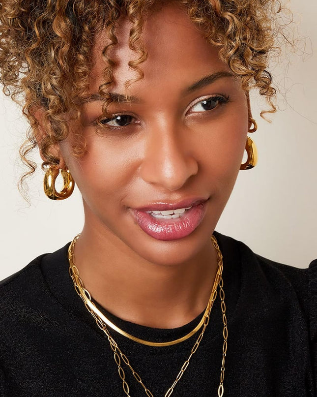 Stoere oorringen Goud kleur Stainless Steel