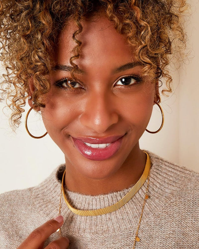 RVS oorbellen hoops medium Goud kleur Stainless Steel