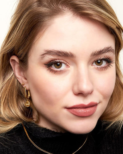 Oorbellen roos Goud kleur Stainless Steel