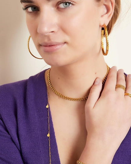 Armband blaadjes Goud kleur Stainless Steel