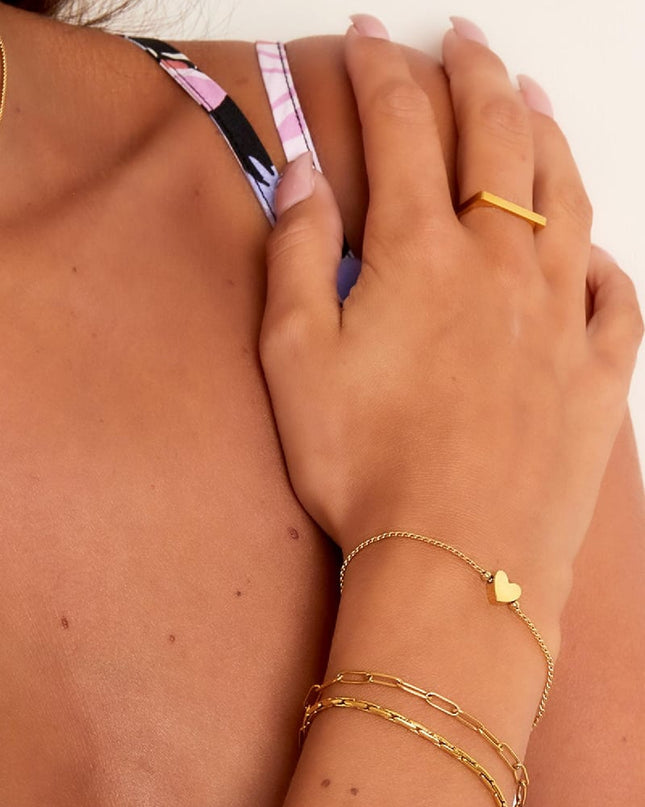 Roestvrij stalen armband hart Goud kleur Stainless Steel