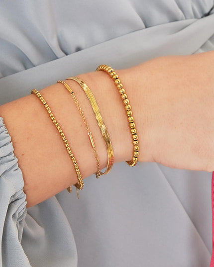 Roestvrij stalen armband dubbel geketend Zilver Stainless Steel