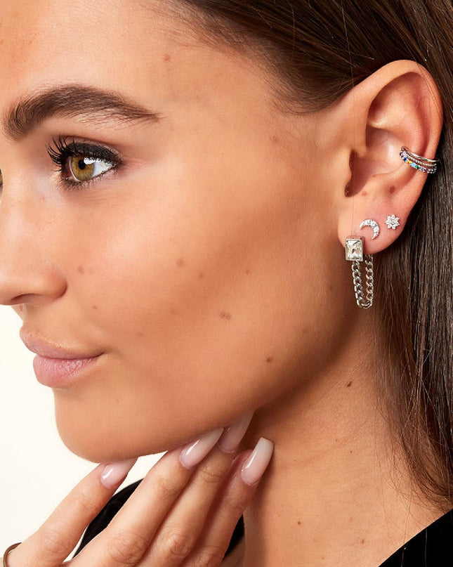 Oormanchet met kleurrijke zirkoonstenen Zilver Koper