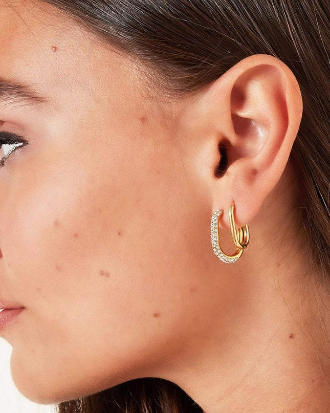 Ovale hoepels Goud kleur Stainless Steel