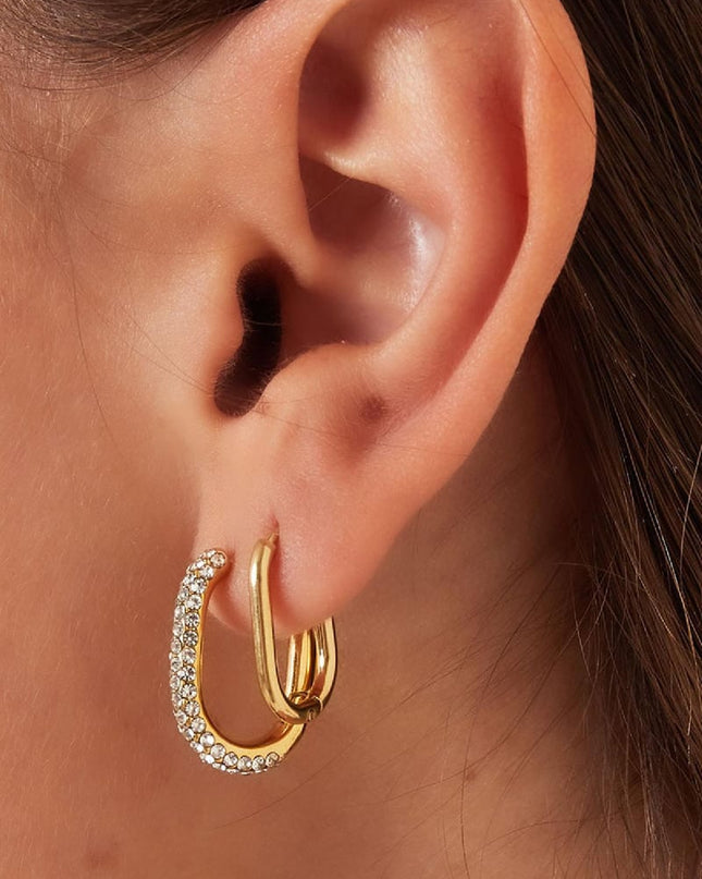 Ovale hoepels Goud kleur Stainless Steel