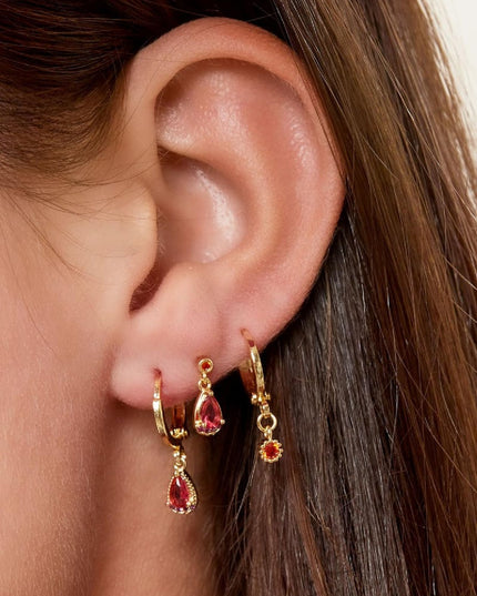 Oorbellen druppel - Sparkle collectie Goud kleur Koper