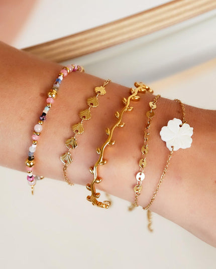 Zeeschelp armband - Strandcollectie Goud kleur Stainless Steel