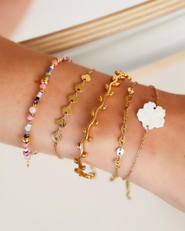 Zeeschelp armband - Strandcollectie Goud kleur Stainless Steel