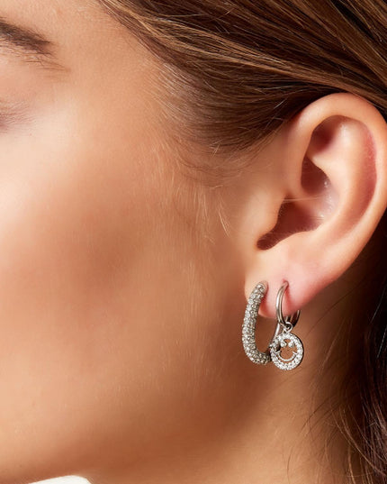 Oorbellen ovaal met zirkonia Goud kleur Stainless Steel