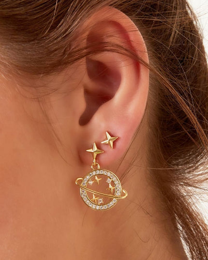 Oorstuds ster - Sparkle collectie Goud kleur Koper