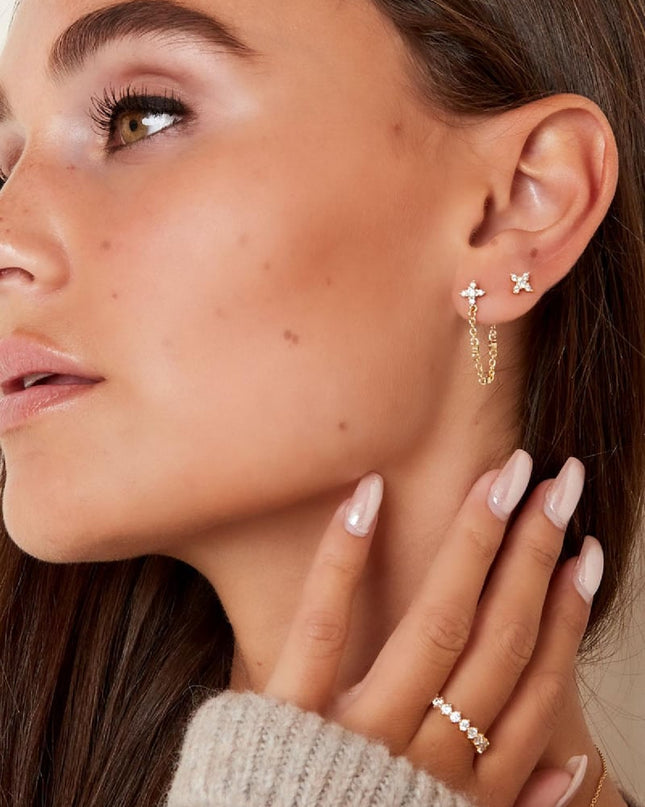 Oorstuds ster - Sparkle collectie Goud kleur Koper