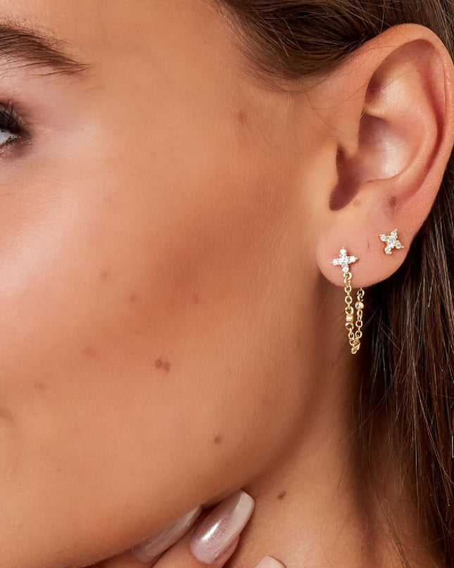 Oorstuds ster - Sparkle collectie Goud kleur Koper