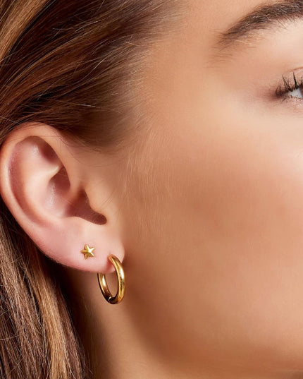 Creolen simpel XL Goud kleur Stainless Steel