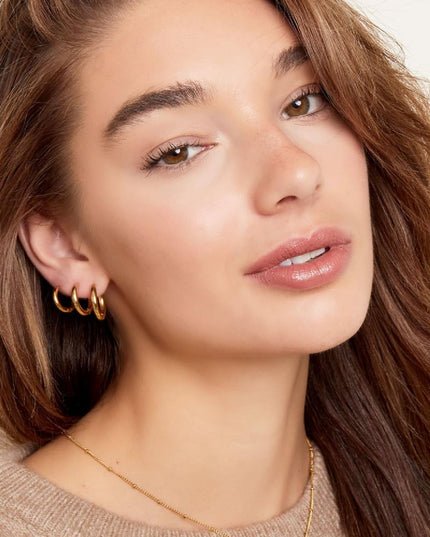 Creolen simpel XL Goud kleur Stainless Steel