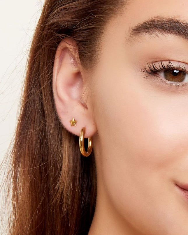 Creolen simpel XL Goud kleur Stainless Steel