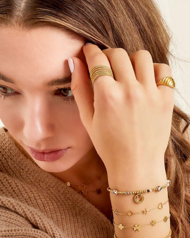 Armband met figuurtjes Goud kleur Stainless Steel