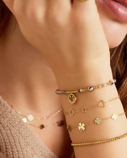 Armband met figuurtjes Goud kleur Stainless Steel