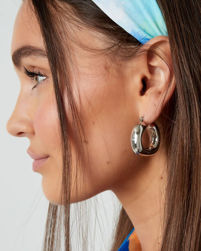 Oorbellen abstracte vorm - zilver Stainless Steel