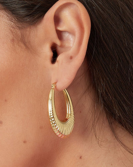 rvs geometrische ovale oorbellen