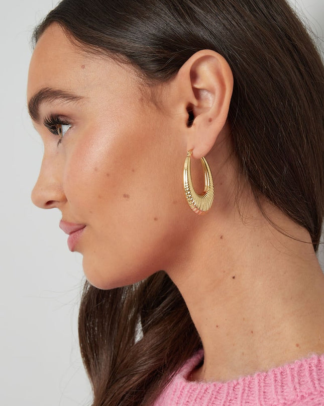 rvs geometrische ovale oorbellen