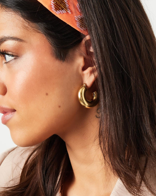 Oorstekers halve ronde basic groot Goud kleur Stainless Steel