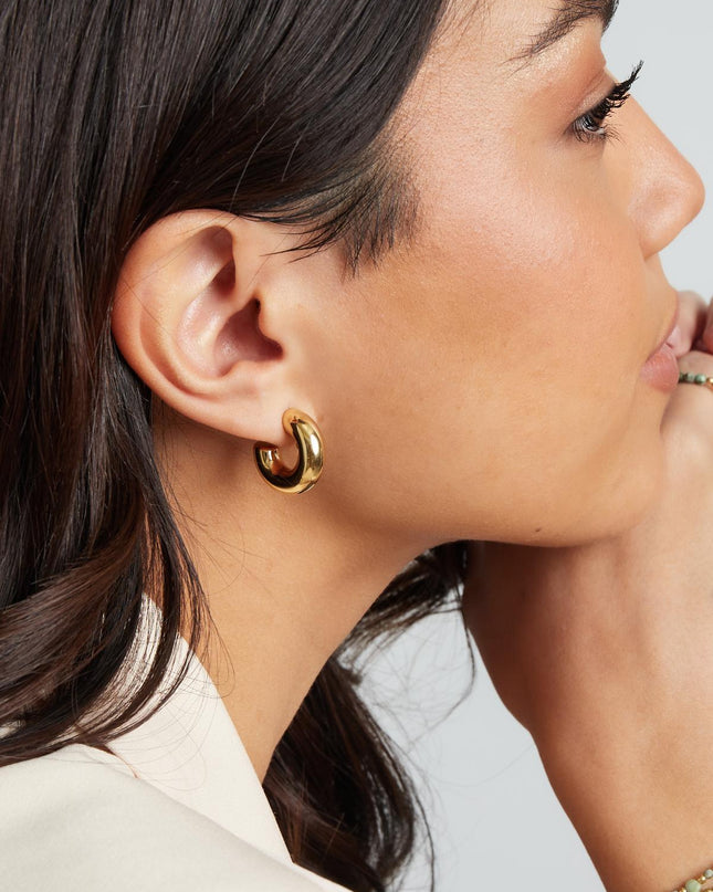 Oorstekers halve ronde basic Goud kleur Stainless Steel