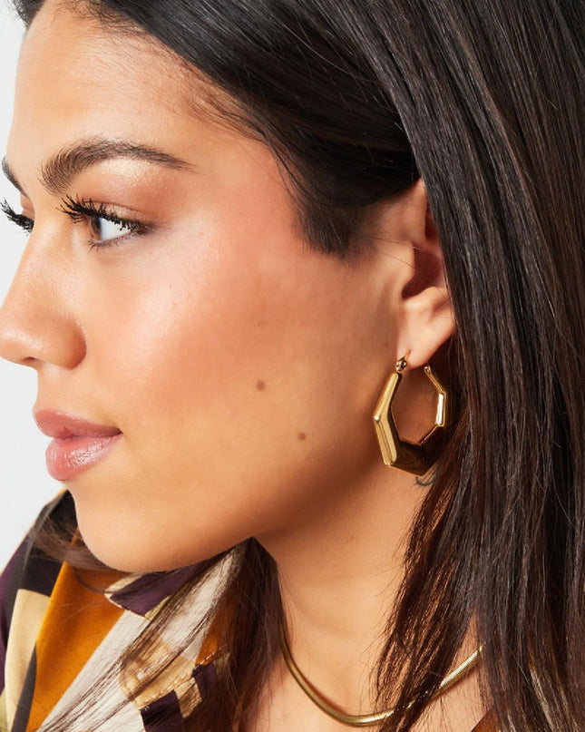 oorbellen stainless steel zeshoek 