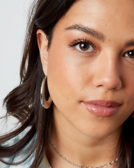 Oorbellen bubbel print groot Goud kleur Stainless Steel