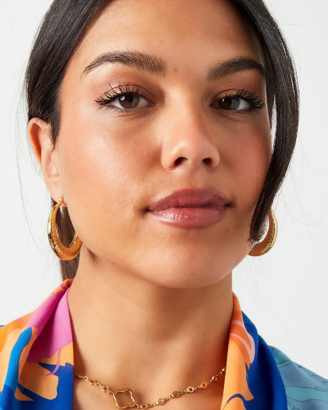 Oorbellen bubbel print medium Zilver Stainless Steel