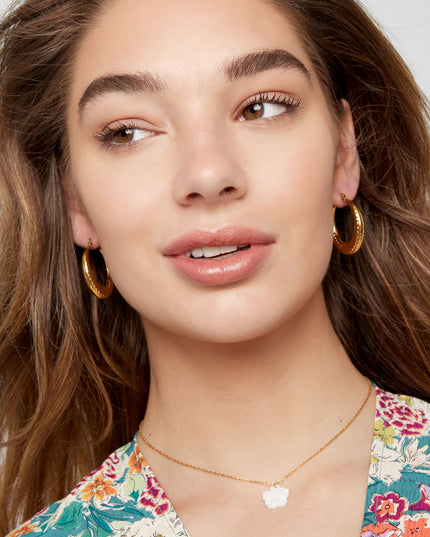 Oorbellen bubbel print klein Goud kleur Stainless Steel