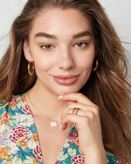 Oorbellen bubbel print klein Goud kleur Stainless Steel