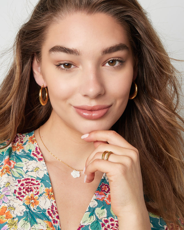 Oorbellen bubbel print klein Goud kleur Stainless Steel