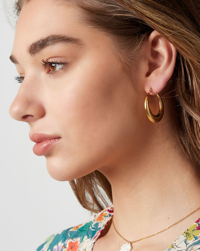 Oorbellen bubbel print klein Goud kleur Stainless Steel